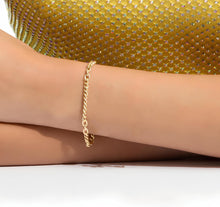 Load image into Gallery viewer, Italian 14k Yellow Gold 4.2mm Small Paperclip & Curb Link Bracelet, 7 Inch