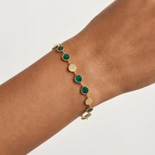 Load image into Gallery viewer, 14k Yellow Gold 5mm Gemstone Mirror Link Bracelet
