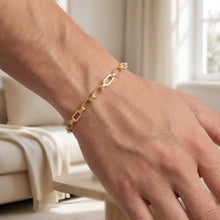 Load image into Gallery viewer, 14k Yellow Gold 5.6mm Alternating Paperclip & Oval Rings Link Bracelet, 7.5 Inch