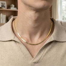 Load image into Gallery viewer, 14k Yellow Gold 3.2mm Cube Brick Omega Link Chain Necklace, 18 Inch