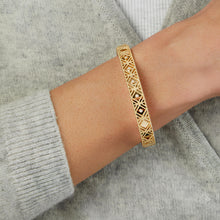 Load image into Gallery viewer, Italian .06cttw Diamond 14k Yellow Gold Beaded Charm Bracelet, 7 Inch