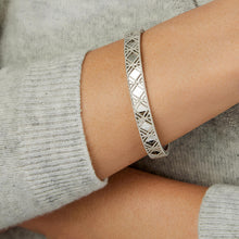 Load image into Gallery viewer, Italian .06cttw Diamond 14k White Gold Beaded Charm Bracelet, 7 Inch