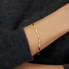 Load image into Gallery viewer, Italian 14k Yellow Gold 2.3mm Mirror Bar Link Bracelet, 7 Inch