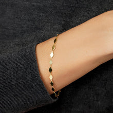Load image into Gallery viewer, Italian 14k Yellow Gold Mirror Kite Link Bracelet, 7 Inch