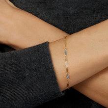 Load image into Gallery viewer, Italian 14k Two-Tone Gold 2.8mm Oval & Paperclip Link Charm Bracelet, 7.5 Inch