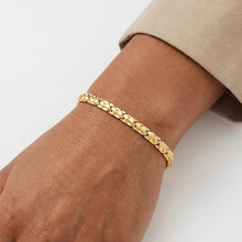Load image into Gallery viewer, 14k Yellow Gold 5.2mm Satin Stampato Bracelet, 7.25 Inch