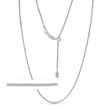 Load image into Gallery viewer, 14k Yellow Gold or White Gold or Rose Gold 1.3mm Adjustable Round Popcorn Chain Necklace, 22 Inch