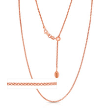 Load image into Gallery viewer, 14k Yellow Gold or White Gold or Rose Gold 1.3mm Adjustable Round Popcorn Chain Necklace, 22 Inch