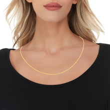 Load image into Gallery viewer, 14k Yellow Gold or White Gold or Rose Gold 1.3mm Adjustable Round Popcorn Chain Necklace, 22 Inch