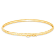 Load image into Gallery viewer, 10k Yellow Gold 3mm Classic Satin Finish Textured Flex Bangle Bracelet