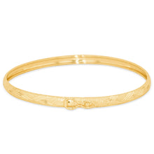 Load image into Gallery viewer, 10k Yellow Gold 4mm Chevron Satin Finish Textured Flex Bangle Bracelet