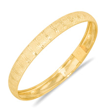 Load image into Gallery viewer, 10k Yellow Gold 8mm Double Stripe Satin Finish Textured Flex Bangle Bracelet