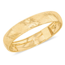 Load image into Gallery viewer, 10k Yellow Gold 12mm Triple Stripe Satin Finish Textured Flex Bangle Bracelet