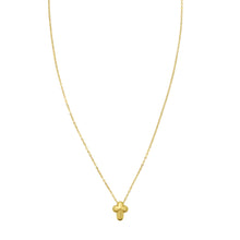 Load image into Gallery viewer, Floreo 14K Yellow Gold 9.5mm Puffed Mini Cross Charm Pendant Necklace