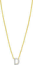 Load image into Gallery viewer, 14k Yellow Gold 0.3" Mini Diamond Alphabet Letter A - Z Initial Charm Pendant with Extendable Adjustable Chain Necklace