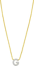 Load image into Gallery viewer, 14k Yellow Gold 0.3" Mini Diamond Alphabet Letter A - Z Initial Charm Pendant with Extendable Adjustable Chain Necklace