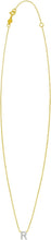 Load image into Gallery viewer, 14k Yellow Gold 0.3" Mini Diamond Alphabet Letter A - Z Initial Charm Pendant with Extendable Adjustable Chain Necklace