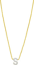 Load image into Gallery viewer, 14k Yellow Gold 0.3" Mini Diamond Alphabet Letter A - Z Initial Charm Pendant with Extendable Adjustable Chain Necklace