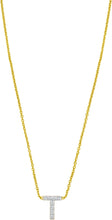 Load image into Gallery viewer, 14k Yellow Gold 0.3" Mini Diamond Alphabet Letter A - Z Initial Charm Pendant with Extendable Adjustable Chain Necklace