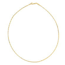 Load image into Gallery viewer, 14k Yellow Gold 1.1mm Round Omega Diamond Cut Chain Necklace
