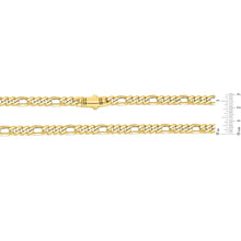 Load image into Gallery viewer, 10k Yellow Gold 7mm or 9mm Lite Figaro Monaco Link Chain Bracelet