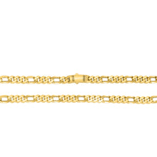 Load image into Gallery viewer, 10k Yellow Gold 9mm Lite Figaro Monaco Link Chain Necklace