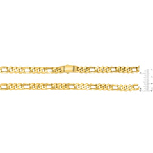 Load image into Gallery viewer, 10k Yellow Gold 7mm or 9mm Lite Figaro Monaco Link Chain Bracelet