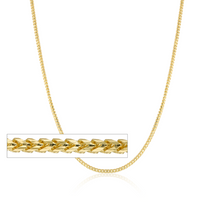 Load image into Gallery viewer, 10k Yellow Gold 2mm Round Solid Franco Chain Necklace