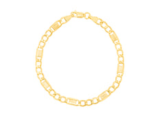 Load image into Gallery viewer, 10k Yellow Gold 5mm Lite Figaro Bar Chain Bracelet or Anklet