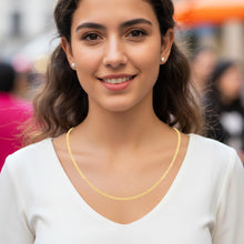 Load image into Gallery viewer, 18k Yellow Gold Diamond Cut Cable Chain Necklace