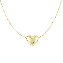 Load image into Gallery viewer, Floreo 14k Yellow Gold 10.2mm Polished Puffed Heart Necklace