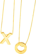 Load image into Gallery viewer, 14k Yellow Gold 0.4" Block Alphabet Letter A - Z Initial Charm Pendant with Extendable Adjustable Chain Necklace