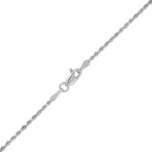 Load image into Gallery viewer, 10k White Gold 1.3mm Solid Rope Chain Diamond Cut Necklace