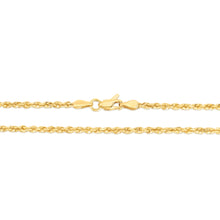 Load image into Gallery viewer, 14K Yellow Gold 2.25mm Solid Rope Diamond Cut Chain Necklace