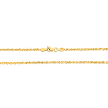 Load image into Gallery viewer, 14K Yellow Gold 2.5mm Solid Rope Diamond Cut Chain Necklace