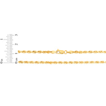 Load image into Gallery viewer, 14K Yellow Gold 3mm Solid Rope Diamond Cut Chain Necklace