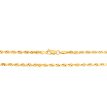 Load image into Gallery viewer, 14K Yellow Gold 3mm Solid Rope Diamond Cut Chain Necklace