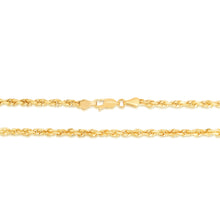 Load image into Gallery viewer, 14K Yellow Gold 3.5mm Solid Rope Diamond Cut Chain Necklace