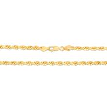 Load image into Gallery viewer, 14K Yellow Gold 4mm Solid Rope Diamond Cut Chain Necklace