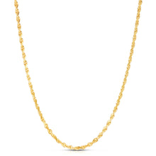 Load image into Gallery viewer, 14K Yellow Gold 4mm Solid Rope Diamond Cut Chain Necklace