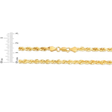 Load image into Gallery viewer, 14K Yellow Gold 5mm Solid Rope Diamond Cut Chain Necklace