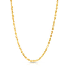 Load image into Gallery viewer, 14K Yellow Gold 6mm Solid Rope Diamond Cut Chain Necklace