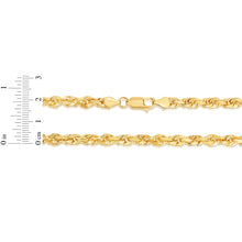 Load image into Gallery viewer, 14K Yellow Gold 6mm Solid Rope Diamond Cut Chain Necklace