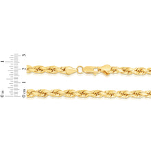 Load image into Gallery viewer, 14K Yellow Gold 7mm Solid Rope Diamond Cut Chain Necklace