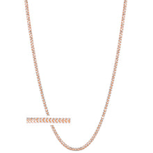 Load image into Gallery viewer, 10k Yellow Gold or Rose Gold 2mm Solid Iced White Gold Pave Round Franco Chain Necklace