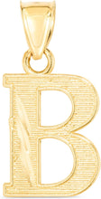 Load image into Gallery viewer, 10k Yellow Gold 0.45" Personalized Lighting Alphabet Letter A - Z Initial Charm Pendant with optional Extendable Chain Necklace