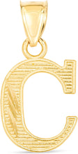 Load image into Gallery viewer, 10k Yellow Gold 0.45" Personalized Lighting Alphabet Letter A - Z Initial Charm Pendant with optional Extendable Chain Necklace