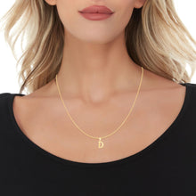 Load image into Gallery viewer, 10k Yellow Gold 0.45" Personalized Lighting Alphabet Letter A - Z Initial Charm Pendant with optional Extendable Chain Necklace