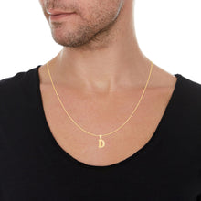 Load image into Gallery viewer, 10k Yellow Gold 0.45" Personalized Lighting Alphabet Letter A - Z Initial Charm Pendant with optional Extendable Chain Necklace