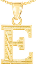 Load image into Gallery viewer, 10k Yellow Gold 0.45" Personalized Lighting Alphabet Letter A - Z Initial Charm Pendant with optional Extendable Chain Necklace